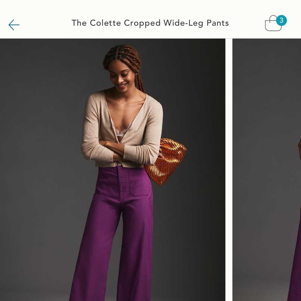 Colette wide leg cropped pant fits like 8